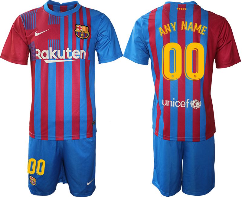 Men 2021-2022 Club Barcelona home blue customized Nike Soccer Jersey->barcelona jersey->Soccer Club Jersey